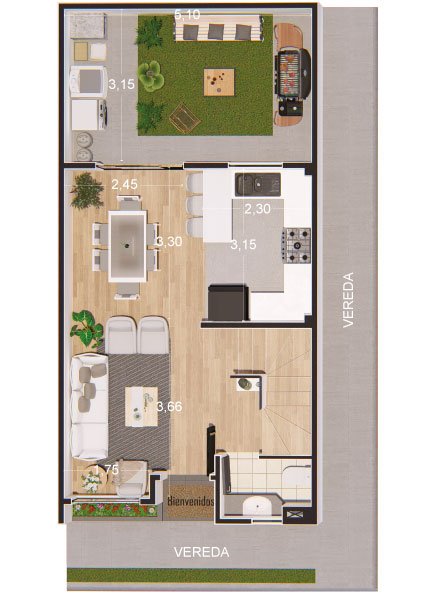 Tipo-B-PB Planta Baja Tipo B